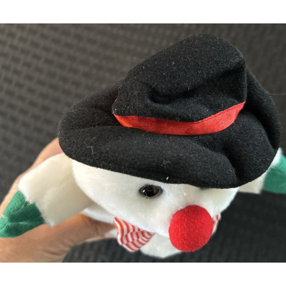 Vintage Frosty The Snowman Plush Red Nose bowtie & Hat Sings Noteworthy Bears - Picture 3 of 6